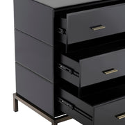 Crestview Collection Mercury Black Glass Chest