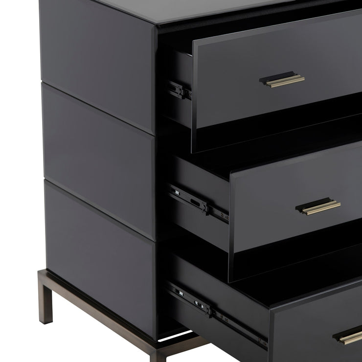Crestview Collection Mercury Black Glass Chest