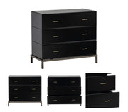Crestview Collection Mercury Black Glass Chest