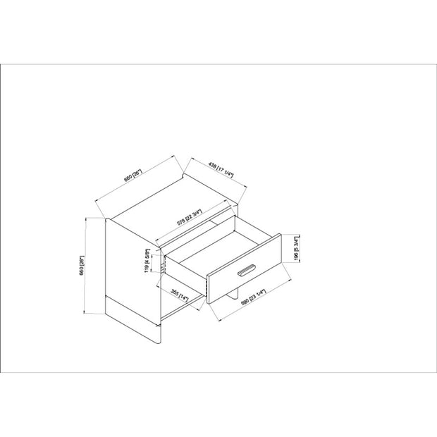 Surya Boda Modern Natural Oak Nightstand