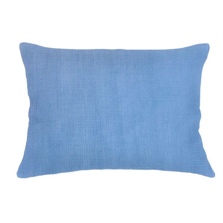 Anaya Home So Soft Linen Ocean Blue Lumbar Pillow 14x20 With Down Insert