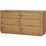 Surya Hundley Modern Natural Oak 6 Drawer Dresser
