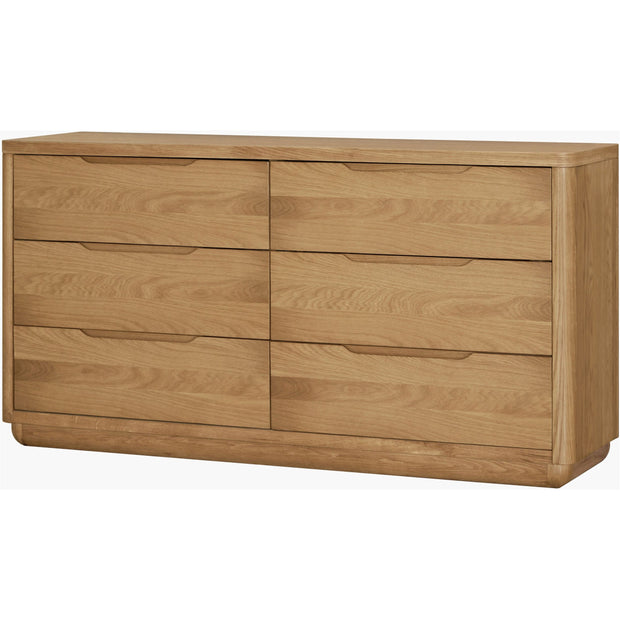 Surya Hundley Modern Natural Oak 6 Drawer Dresser