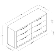 Surya Hundley Modern Natural Oak 6 Drawer Dresser
