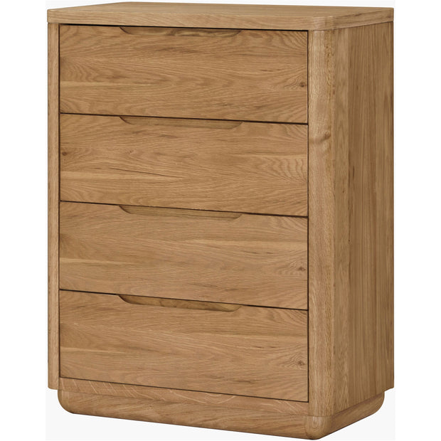 Surya Hundley Modern Natural Oak 4 Drawer Dresser