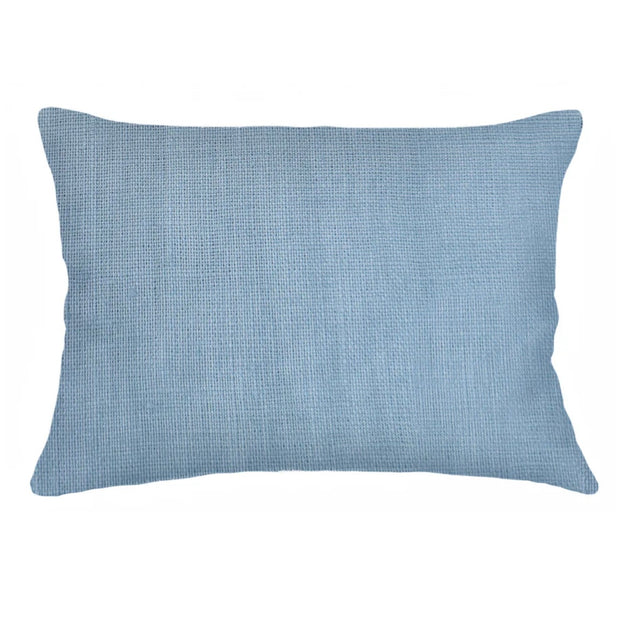 Anaya Home So Soft Linen Coastal Blue Lumbar Pillow 14x20 With Down Insert