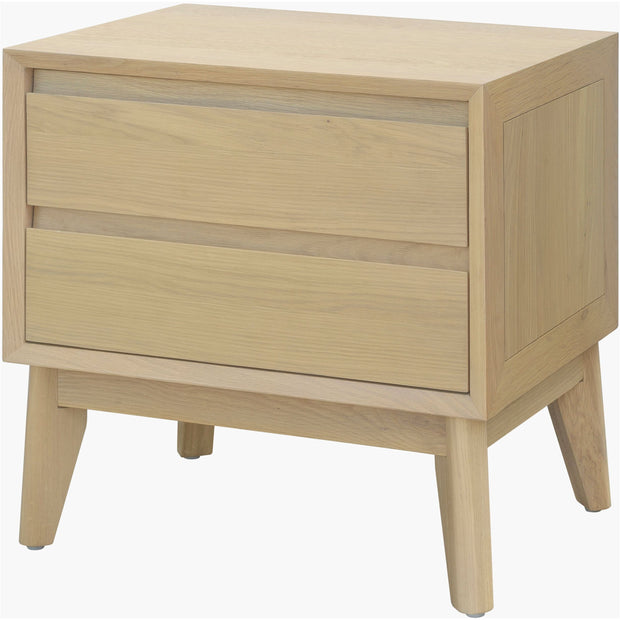 Surya Pryce Modern Light Natural Oak 2 Drawer Nightstand
