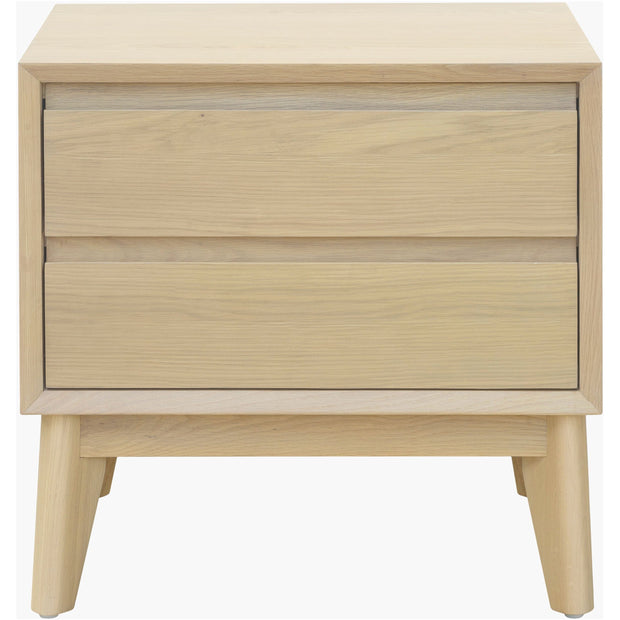 Surya Pryce Modern Light Natural Oak 2 Drawer Nightstand