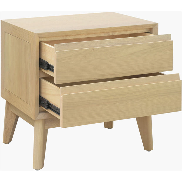 Surya Pryce Modern Light Natural Oak 2 Drawer Nightstand