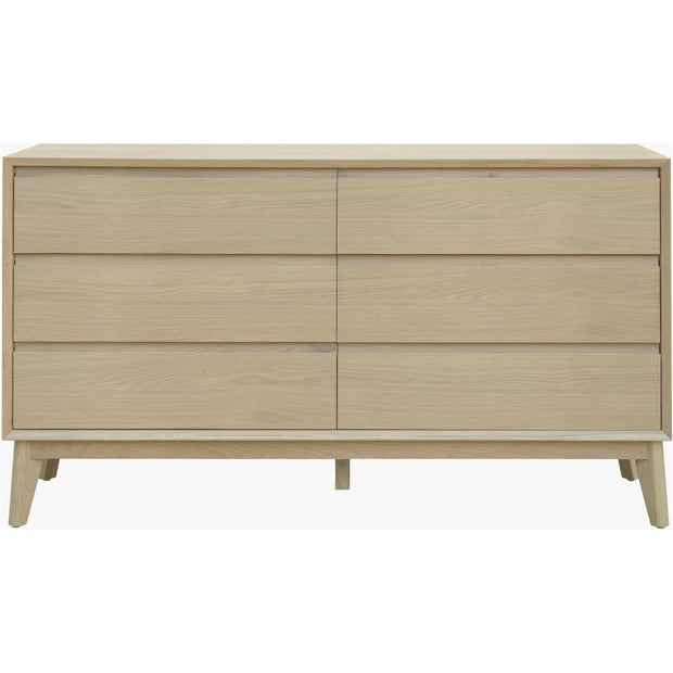 Surya Pryce Modern Light Natural Oak 6 Drawer Dresser