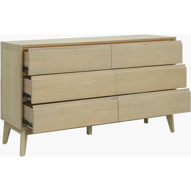 Surya Pryce Modern Light Natural Oak 6 Drawer Dresser