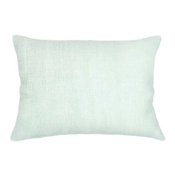 Anaya Home So Soft Linen Bright Aqua Lumbar Pillow 14x20 With Down Insert