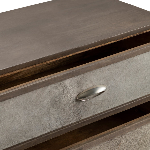Crestview Collection Theodore Grey Cowhide Chest