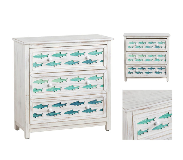 Crestview Collection Hilton Head White Wash Costal Chest