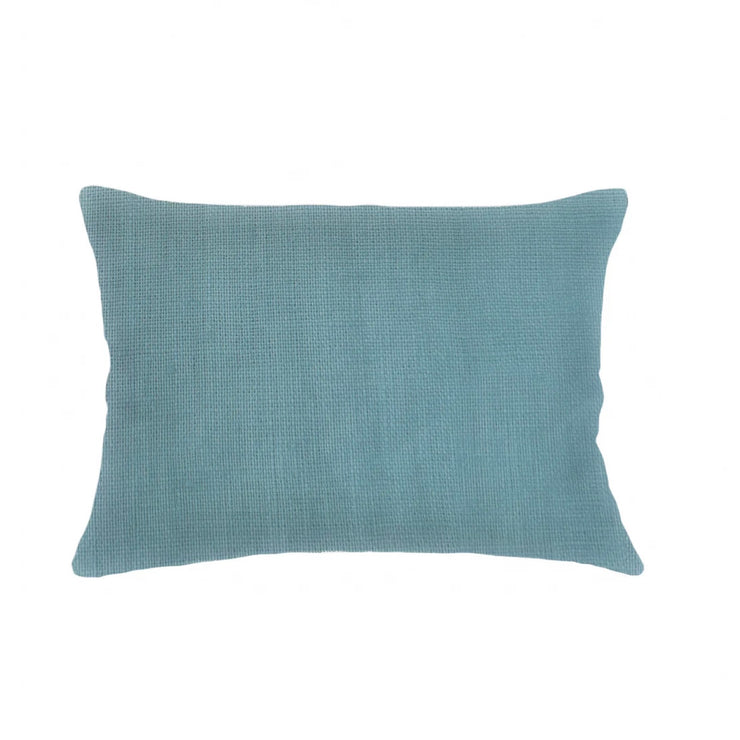 Anaya Home So Soft Linen Turquoise Lumbar Pillow 14x20 With Down Insert