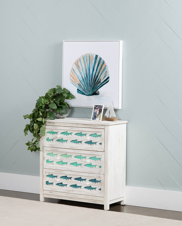 Crestview Collection Hilton Head White Wash Costal Chest