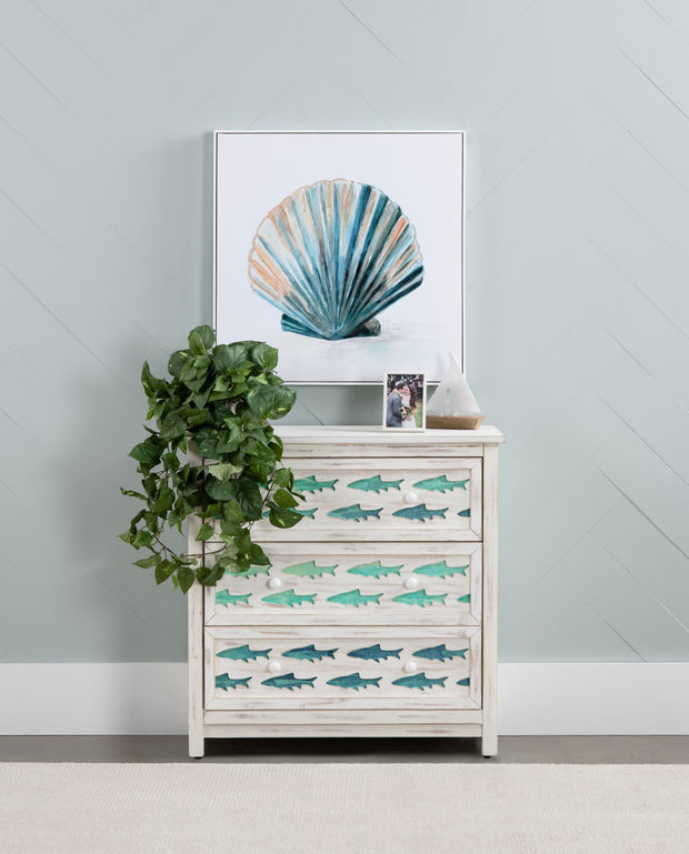 Crestview Collection Hilton Head White Wash Costal Chest