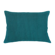 Anaya Home So Soft Linen Peacock Blue Lumbar Pillow 14x20 With Down Insert