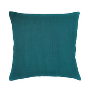 Anaya Home So Soft Linen Peacock Blue Pillow 20x20 With Down Insert