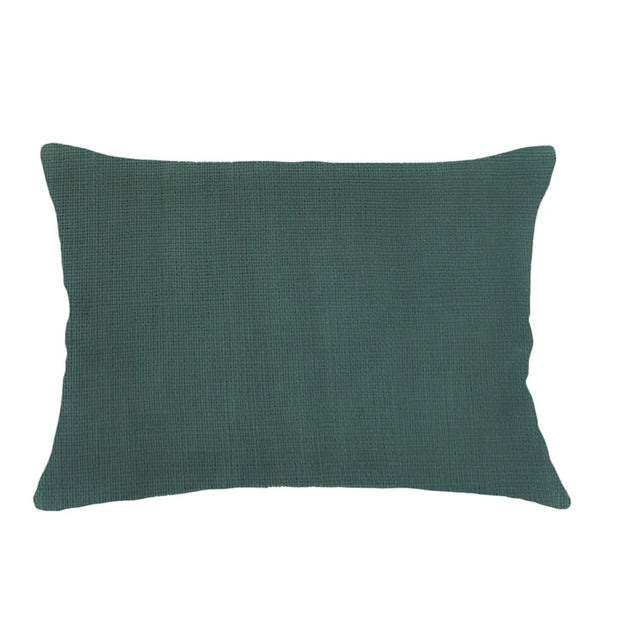 Anaya Home So Soft Linen Emerald Green Lumbar Pillow 14x20 With Down Insert