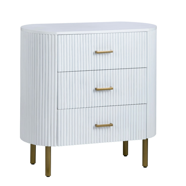 Crestview Collection Astoria White Three Drawer Chest