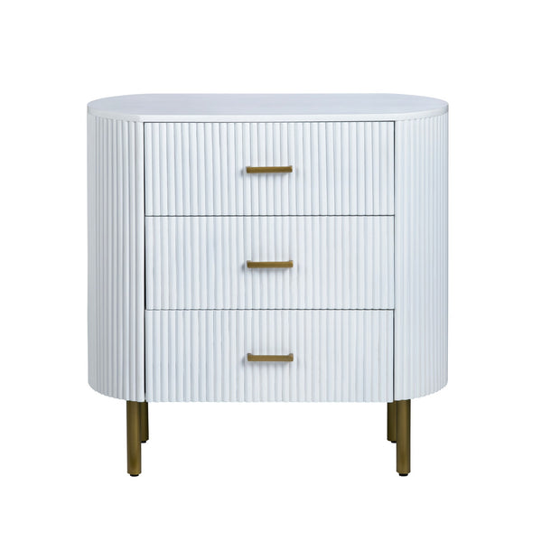 Crestview Collection Astoria White Three Drawer Chest