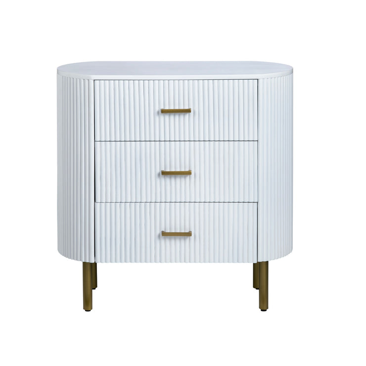 Crestview Collection Astoria White Three Drawer Chest