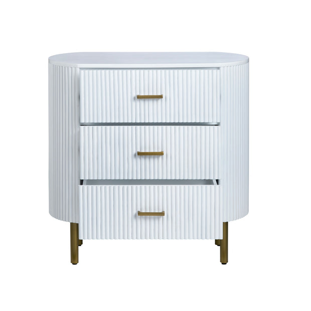 Crestview Collection Astoria White Three Drawer Chest