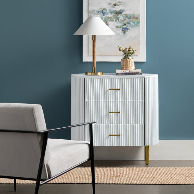 Crestview Collection Astoria White Three Drawer Chest