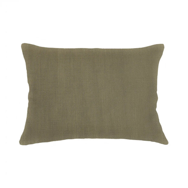 Anaya Home So Soft Linen Olive Green Lumbar Pillow 14x20 With Down Insert