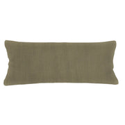 Anaya Home So Soft Linen Olive Green Lumbar Pillow 14x40 With Down Insert