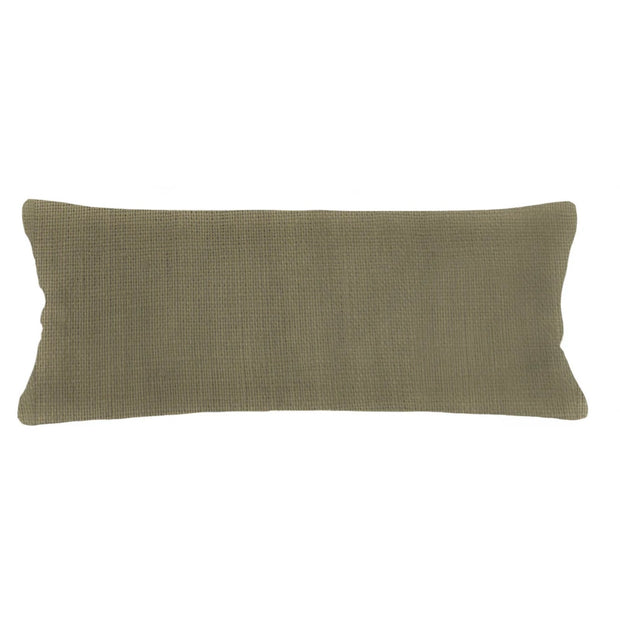 Anaya Home So Soft Linen Olive Green Lumbar Pillow 14x40 With Down Insert