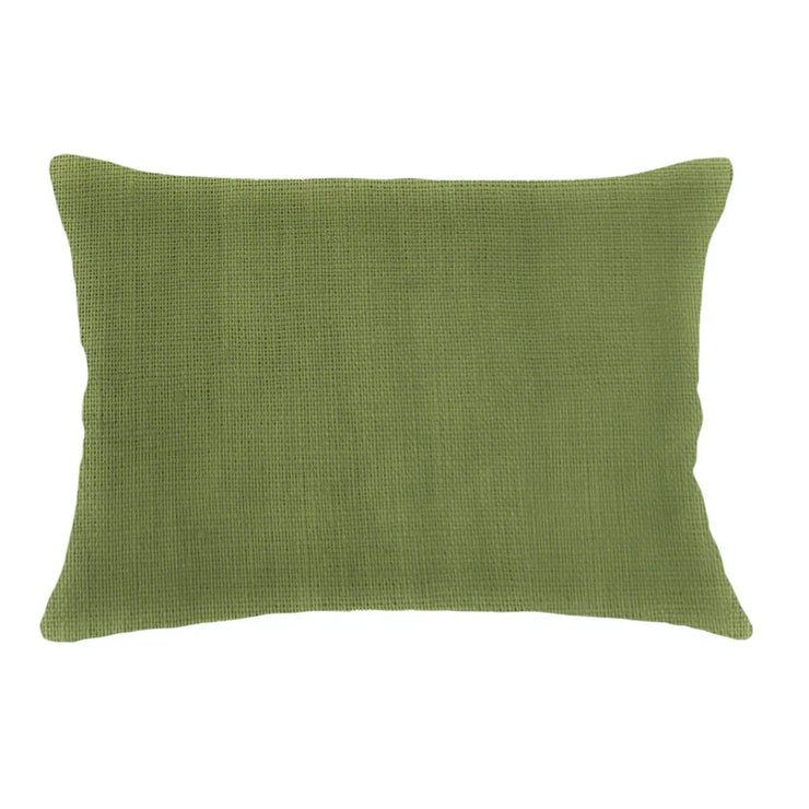 Anaya Home So Soft Linen Pure Green Lumbar Pillow 14x20 With Down Insert