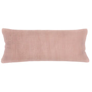 Anaya Home So Soft Linen Rose Pink Lumbar Pillow 14x40 With Down Insert