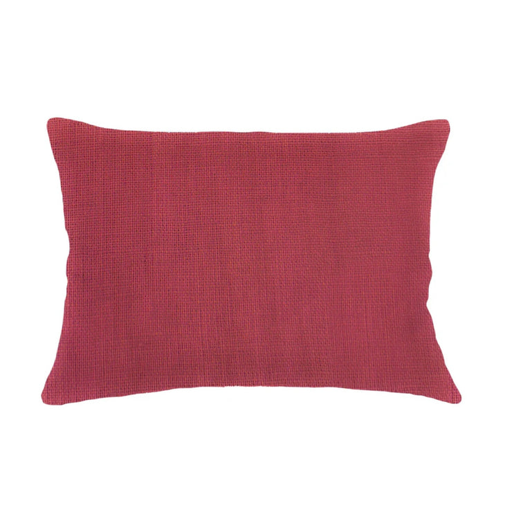 Anaya Home So Soft Linen Red Lumbar Pillow 14x20 With Down Insert