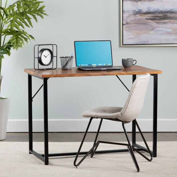 Crestview Collection Brady Solid Mango And Iron Brown Writing Desk