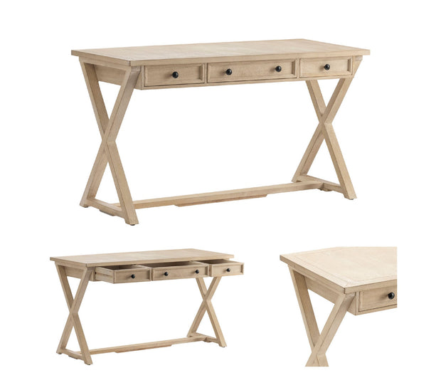 Crestview Collection Brentwood Acacia White Wood Finish Desk