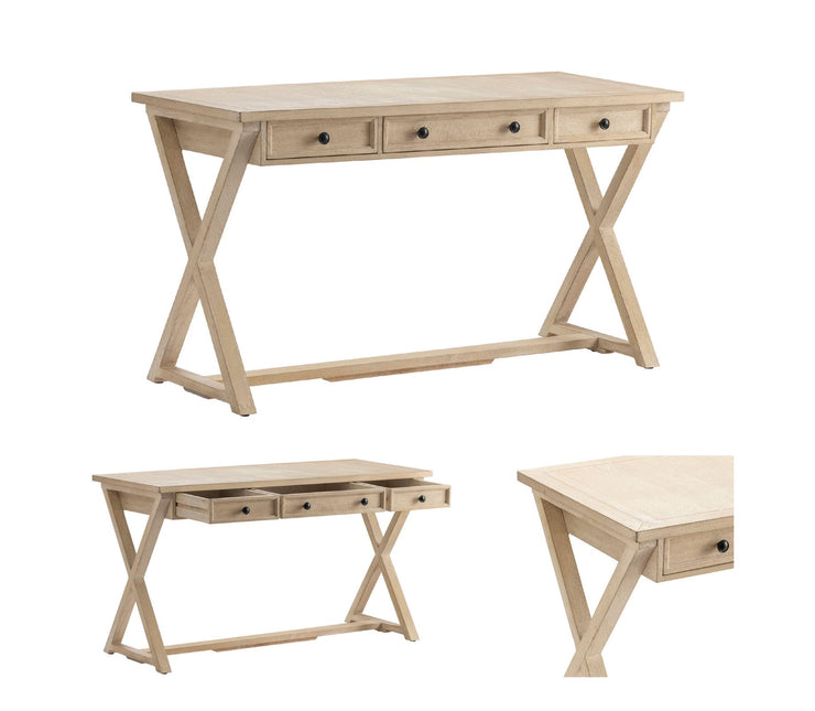 Crestview Collection Brentwood Acacia White Wood Finish Desk
