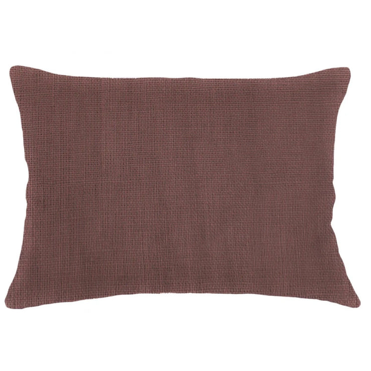 Anaya Home So Soft Linen Chestnut Brown Lumbar Pillow 14x20 With Down Insert