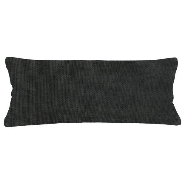 Anaya Home So Soft Linen Black Lumbar Pillow 14x40 With Down Insert