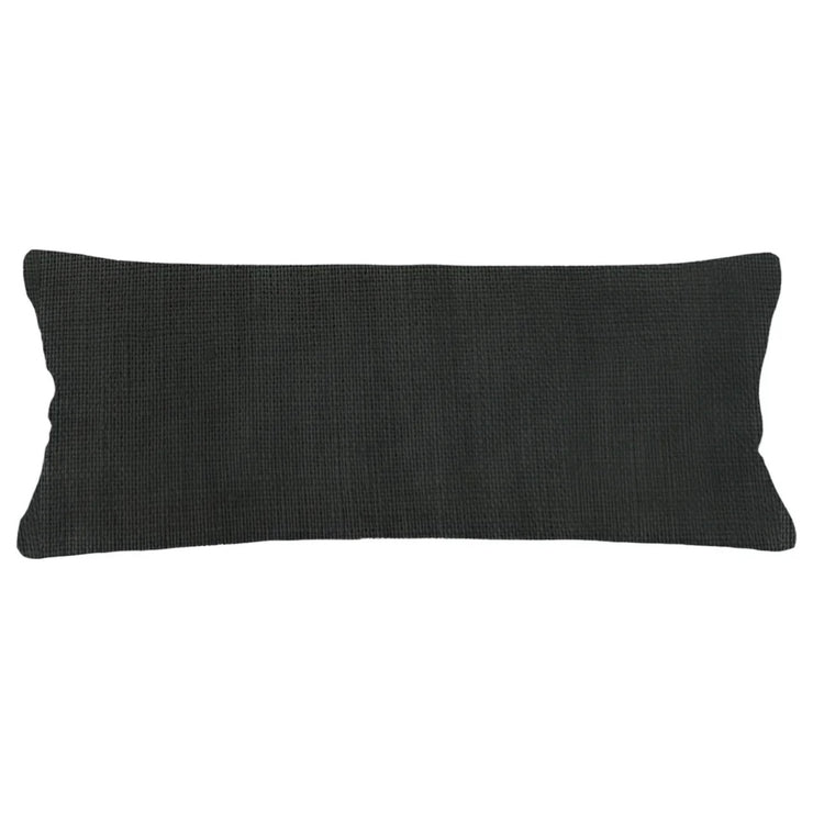 Anaya Home So Soft Linen Black Lumbar Pillow 14x40 With Down Insert