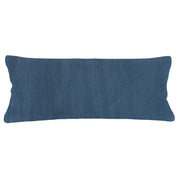 Anaya Home So Soft Linen Marine Blue Lumbar Pillow 14x40 With Down Insert