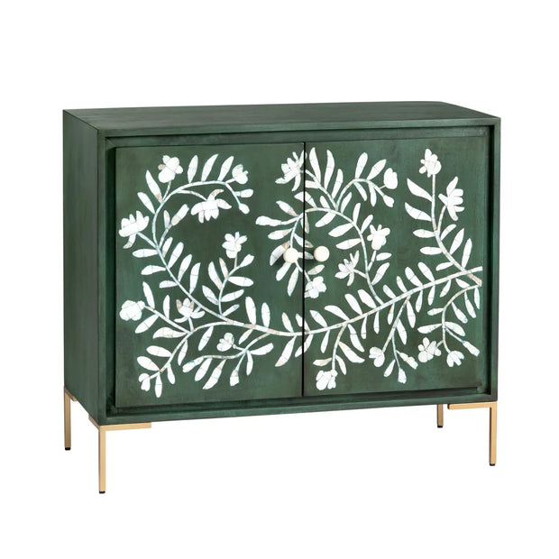 Crestview Collection Flourish Green 2- Door Cabinet