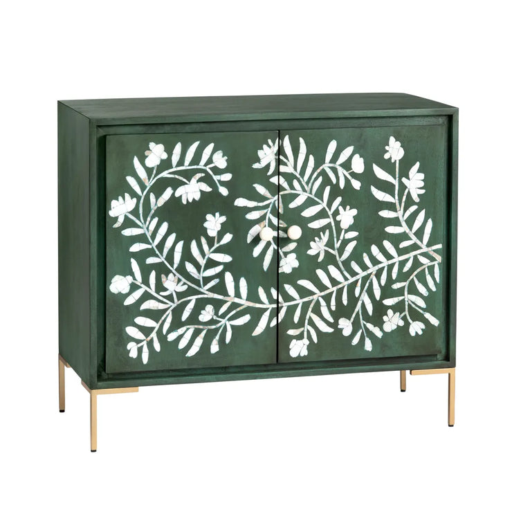 Crestview Collection Flourish Green 2- Door Cabinet