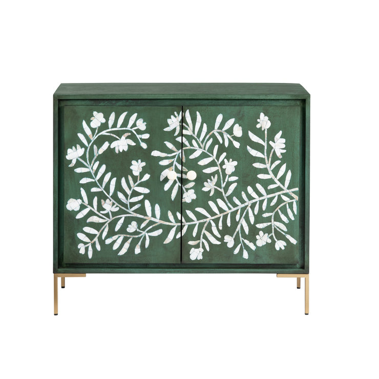 Crestview Collection Flourish Green 2- Door Cabinet