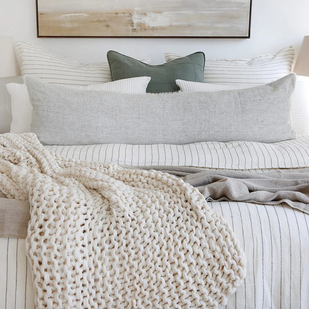 Pom Pom at Home Logan Linen Body Pillow with Insert ~ 18 x 60 ~ Available in 4 Colors
