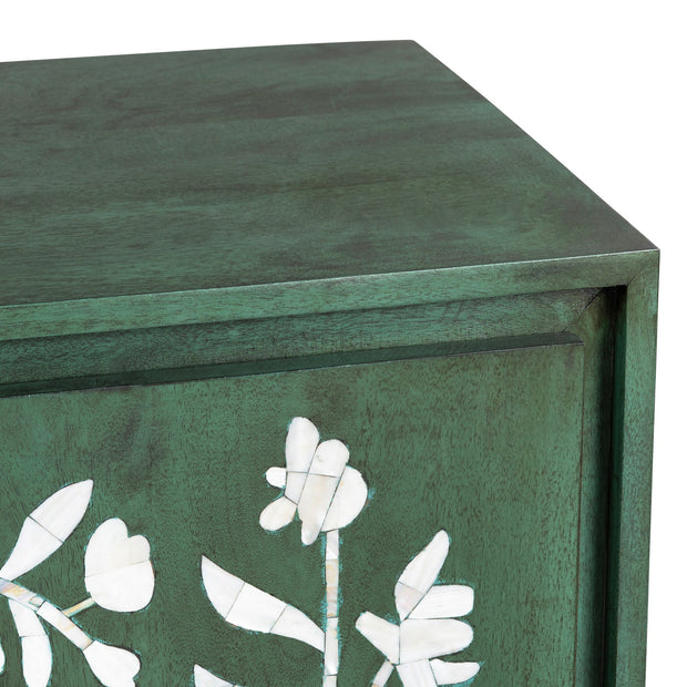 Crestview Collection Flourish Green 2- Door Cabinet