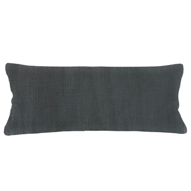 Anaya Home So Soft Linen Antique Grey Lumbar Pillow 14x40 With Down Insert
