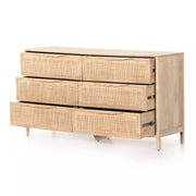 Four Hands Sydney Cane 6 Drawer Dresser ~ Natural Mango Wood