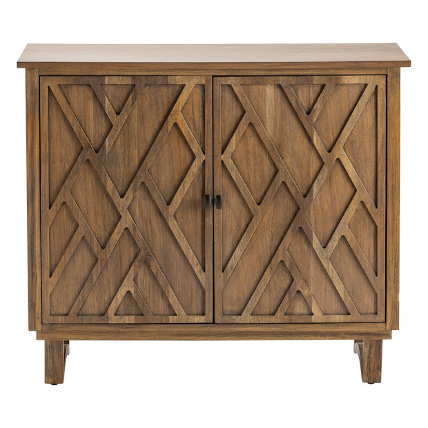 Crestview Collection Chippendale Brown Acacia Cabinet